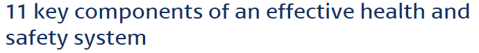 11 key components of an effective health and safety system